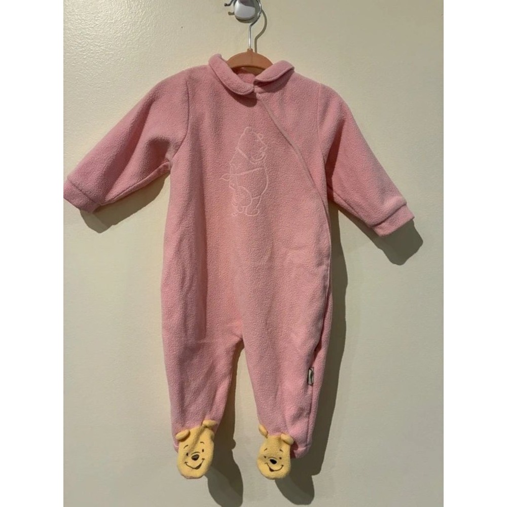 Vintage Sincerely Pooh Pink Fleece Footed Sleeper Winnie the Pooh 3-6 Months
